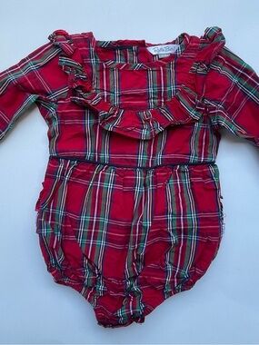 Ruffle Butts Christmas 12-18 Months Red Green Plaid Ruffle Romper — Baby Girl